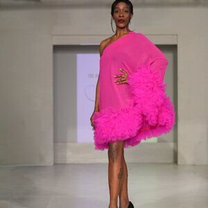 One Should Elegant Fuchsia Flair Mini Dress